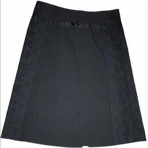 Have Black Stretchy Pencil Skirt Lace Detail M
